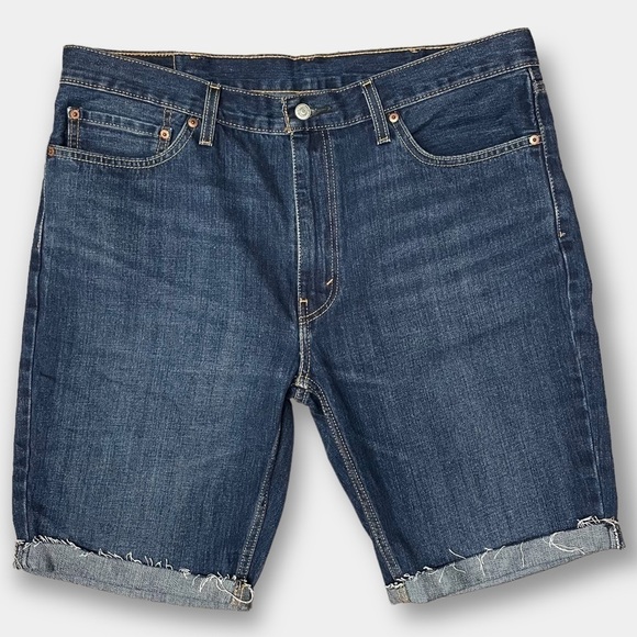 NEW Levi's 511 Men's Cutoff Blue Jean Denim Short Raw Edge Size 38 - Picture 1 of 5